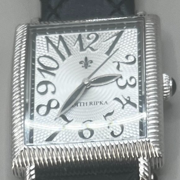 Judith Ripka Genuine Leather Black Quilted Band. - Picture 3 of 8